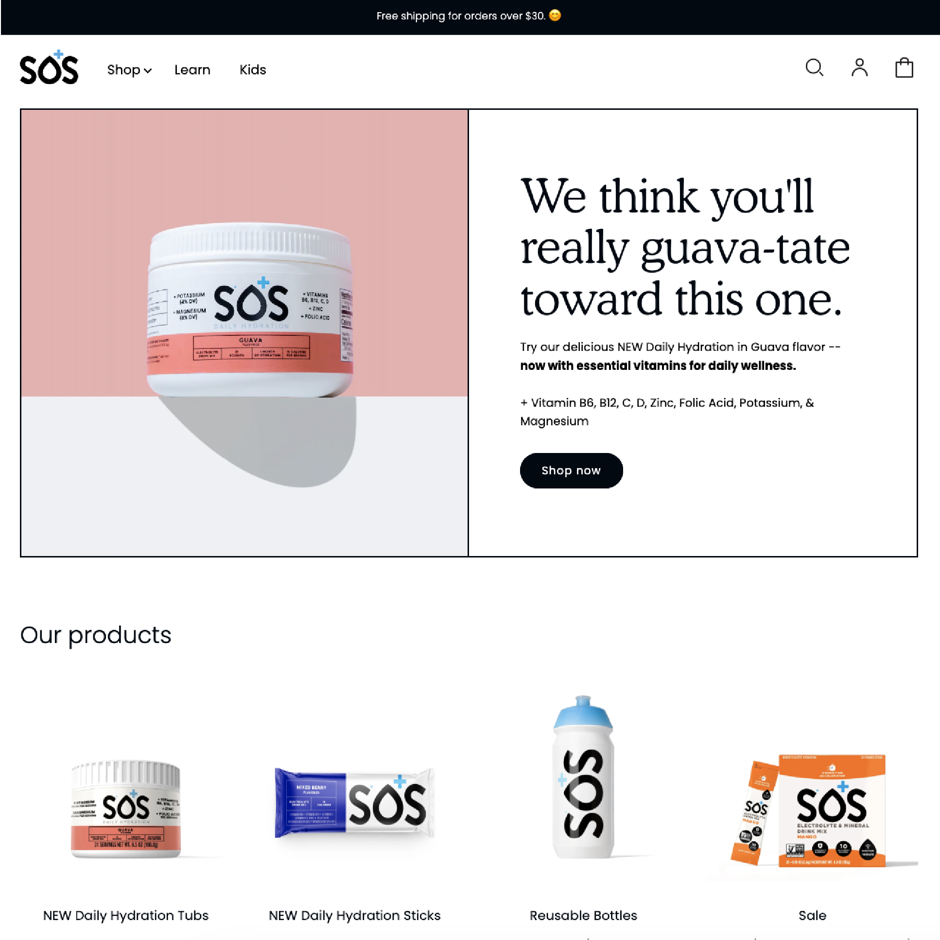 Picture from SOS Hydration website redesign