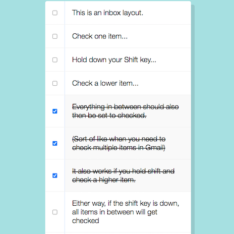 Picture from 'Hold Shift to Check Multiple Boxes' Exercise